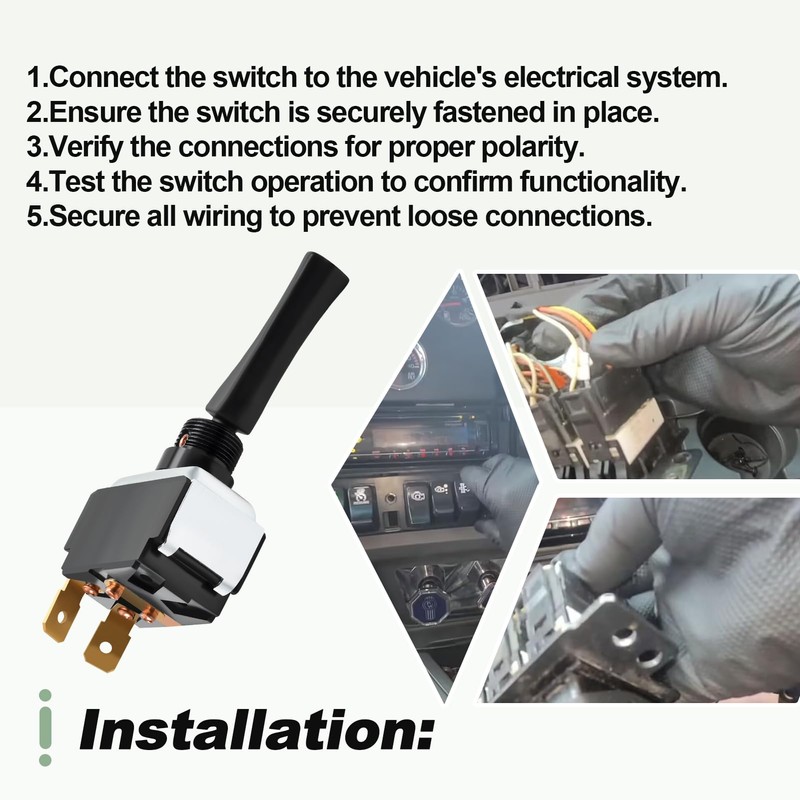 2 Pin Headlight Toggle Electrical Drive Switch Control Switch Compatible
