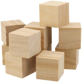 KEILEOHO 10 PCS 2.5 Inch Wooden Blocks, Unfinished Wooden Cubes, Solid Blank Square Blocks for Crafts, Painting, Puzzle Making, Decorating, DIY Projects