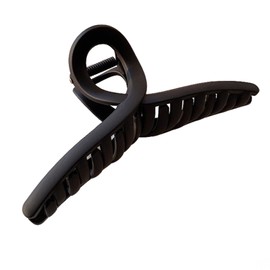 Fish&Fairy Hair Clip, Large Hair Clip, Hair Clip, Secure, Simple, For Large Hair, Won't Hurt Your Hair, Strong, Rustless, PC Resin, Length 5.1 inches (13 cm) (Black)