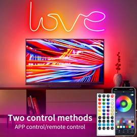 segrass LED neon Lights Strip,DC 24V 16.4ft RGB LED neon Light Strip APP Remote Controls Control Flexible Waterproof Neon LED Strip Lights for Bedroom,Playroom,Outdoors Decor