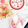 FYSUIMU 50Pcs Red Pink Strawberry Paper Plates Cute Bow Strawberry