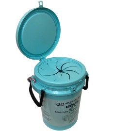 Lee Fisher Sports Trash Can with lid, cover and 5 gallon rope bucket- Aqua