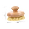 PACKOVE Portable Round Bath Brush with Sturdy Handle for Exfoliating