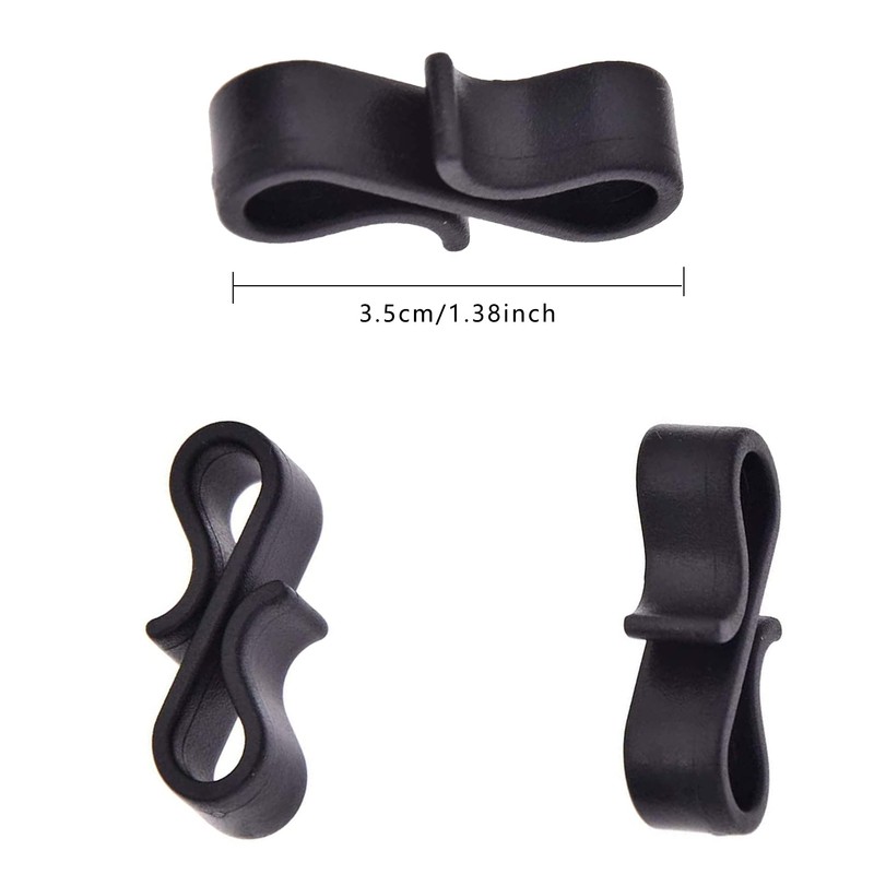 100 PCS Gutter Hooks Plastic Light String Hooks Black S