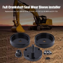 Diesel Front & Rear Crankshaft Seal Wear Sleeve Installer Tool Fit CAT Caterpillar 3406 3408 C-15 Replace 6V6142 6V6143 5P1737 9S8858 5P1733 Carbon Steel Kit
