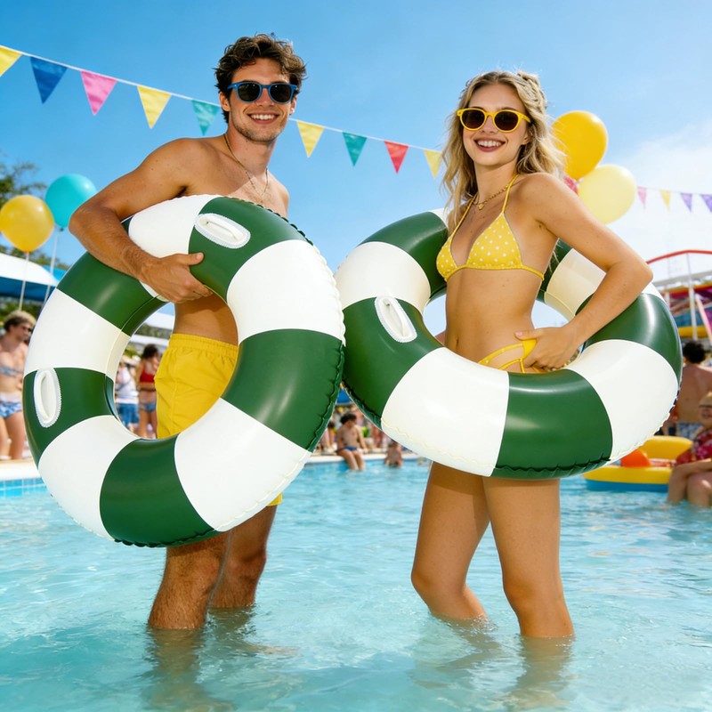 2 PCS Large 33 inch Inflatable Pool Floats for Swimming