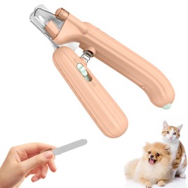 TOPsic Nagelknipser mit Led-Licht für Hunde Katzen, Krallenschere für Katzen Hunde, mit Nagelfeile und Spritzfest Schutzvorrichtung, für Mittlere und Kleine Haustiere Krallenpflege