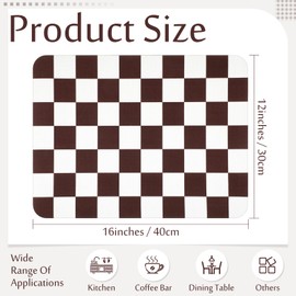 Tinideya Coffee Mat Checkered Dish Drying Mat for Kitchen Counter Coffee Bar Vintage Buffalo Dish Pad Absorbent Kitchen Drying Mat for Bar Station Accessories Easy Clean(Caramel,12 x 16 Inches)