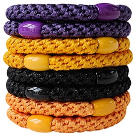 WILDREEDS 8Pcs Hair Ties for Thick Hair, Hair Tie Bracelet Ponytail Holders, Exceptionally Secure with Gentle Hold Hair Ties for Girls and Women Hair Accessories, Mixed Color 17
