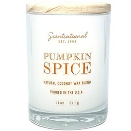 Pumpkin Spice Scented Candle Orange Lettering