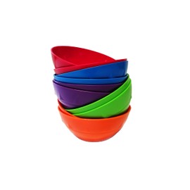 Harfield Tableware Rainbow Pack of 10 Small Snack Dessert Bowls Reusable BPA Free Plastic Children's Shatterproof Tableware, Multicolour