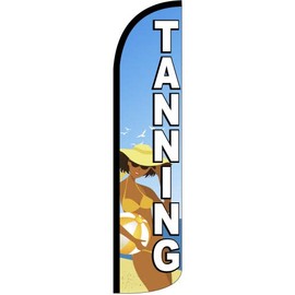 Tanning Swooper Windless Flag (full sleeve) 3ft X 11.5ft Flag by EZ Flags