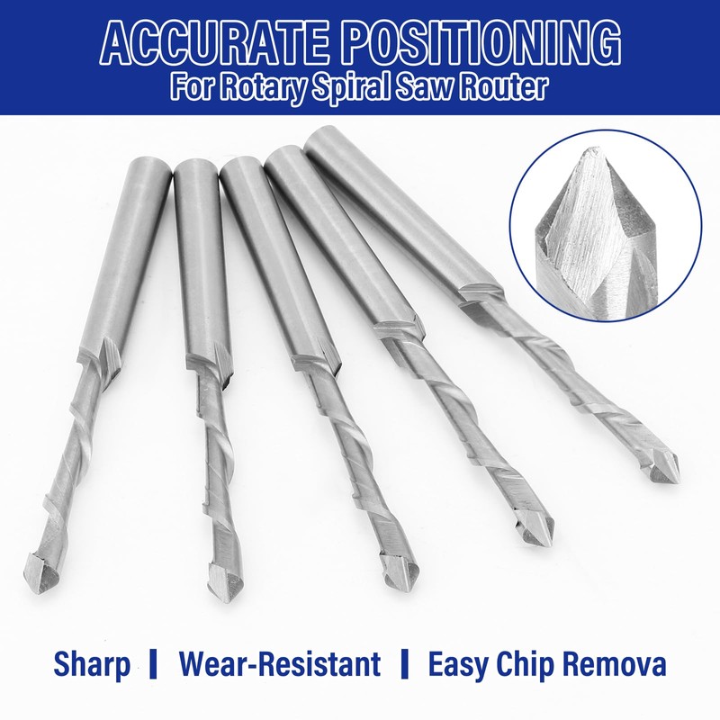 Tondiamo 25 Pcs Drywall Router Bits 3/16 Drywall Drill Cutting