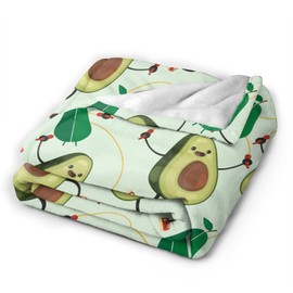 Hionhsw Avocado Blanket Gifts Lightweight Flannel Throw Blankets for Kids Girls Adults Bed Sofa Couch 50"X40"