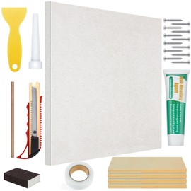 Landical 22 Pcs 16 x16 x1/2 Inch Drywall Repair Kit Drywall Hole Patch Kit Wall Hole Repair Set with Board Screw Wall Patching Paste to Fill The Holes for Home