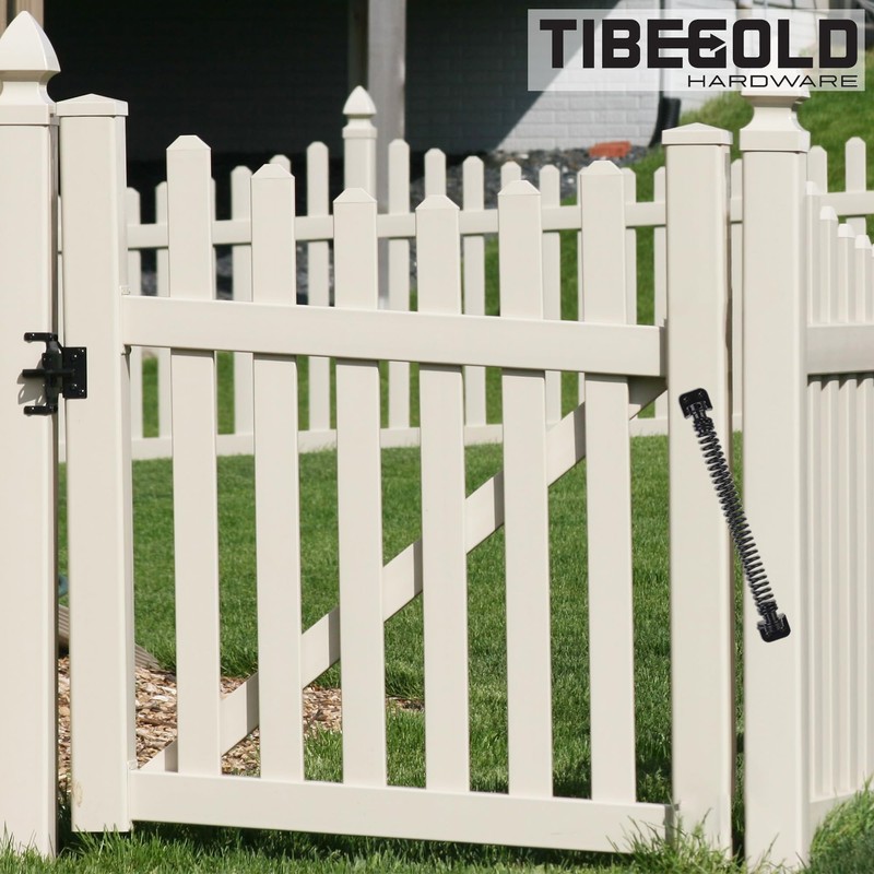 TIBEGOLD 11-1/2" Gate Spring Self Closing, Heavy Duty Black Door