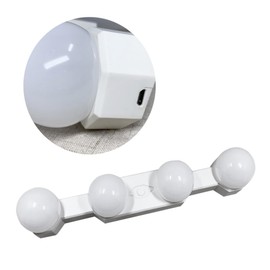 Angoily LED Makeup Light Suction Cup Vanity Mirror Lights 4 Bulbs Easy Install Portable Vanity Light Fixture