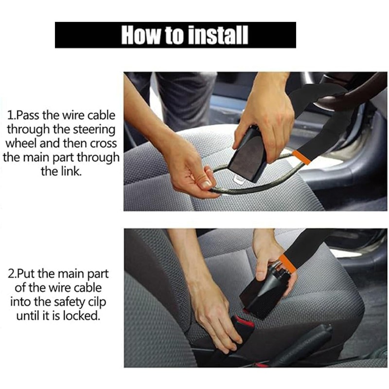 Car Steering Wheel Lock, Seat Belt Lock, Anti-Theft Device, Max