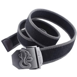BUZZxSELECTION LBT096 Men's Snake Python Buckle Belt, Braid, Casual, One Size Fits Most