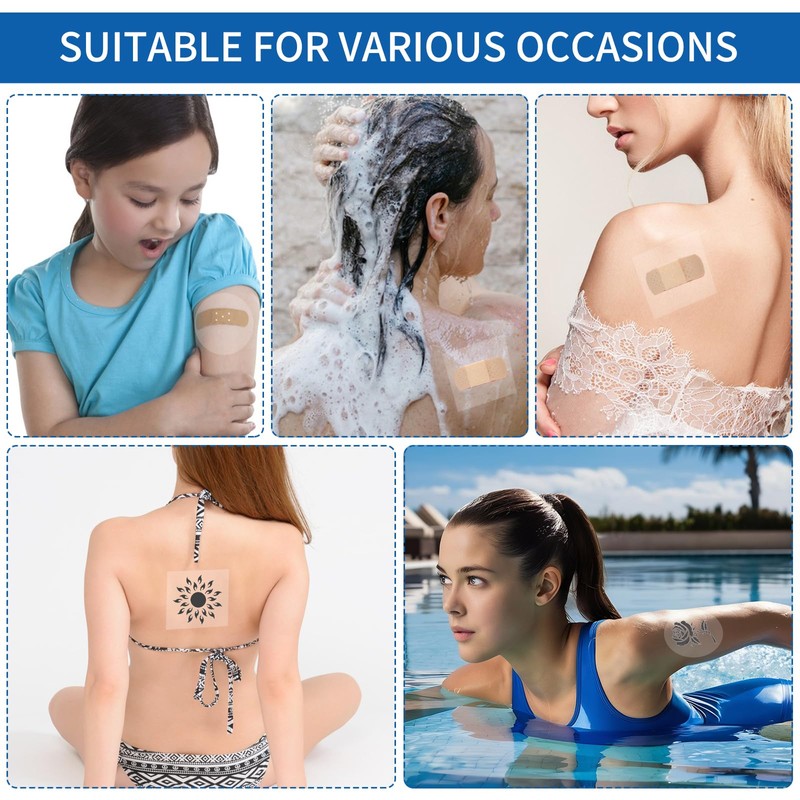 200 Pieces Waterproof Bandages, Second Skin Tattoo Cover, Tattoo Aftercare