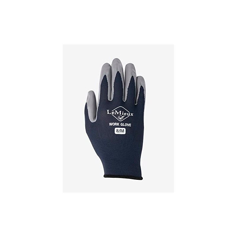 LeMieux Unisex Flexible Work Gloves in Navy with Coated Fingers