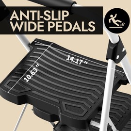 KINGRACK 3 Step Folding Ladder, 900 lbs Load Capacity, Non-Skid Large Pedals, Handrail, Safety Lock, Sturdy Step Stool for Home, Office, Garden, Multi-Purpose, White