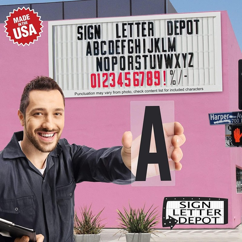 Marquee Letters for Portable Road Signs - 8 Inch Black