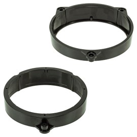 Tomzz Audio® Spotlights and Crystal Rings Speaker Adaptor for Mercedes CLK W208 Front Door Black Plastic Holders for 165 mm DIN Speaker