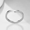 MYNENEY Pointed Classical Simple Plain Promise Ring,Stainless Steel Wedding Band