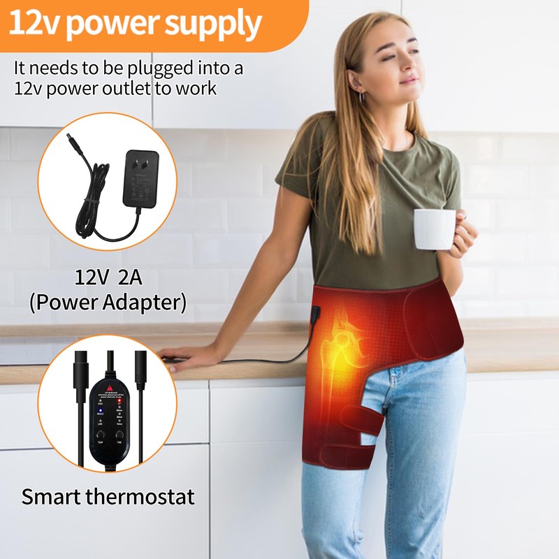 Hip Heating Pad, Electric Heated Hip, Hip Massager Vibration, Thigh/Buttock