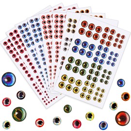 YUAAO 1242 Pieces 3D 4D Fishing Eyes Oval Fishing Lure Eyes Realistic Fishing Eye for Making Fishing Bait Fly Tying Streamers Lures Crafts 6 Sizes: 3mm/ 4mm/ 5mm/ 6mm/ 8mm/ 10mm (Multicolor-1242 Pcs)