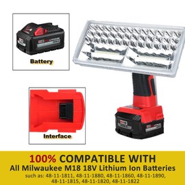 Lilocaja 40W 4200LM Flashlight for Milwaukee Light M18 Work Light, with USB Port & Zinc Alloy 110 Degree Pivoting Head, Milwaukee Battery Light for Outdoor/Emergencies/Camping