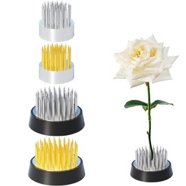 Docache Set of 4 Flower Arrangement Holders, Hedgehog Flowers, Flower Frog, Stainless Steel, Flower Hedgehog Set for Flower Shop, Garden Decoration, Home Life