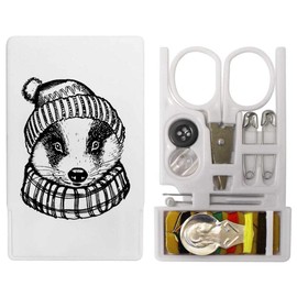 'Badger Wearing Bobble Hat' Mini Travel Sewing Kit (SE00039723)