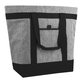 Soft Insulated Cooler Bag for Travel/Beach/Picni, Waterproof Reusable Grocery Tote Bags for Women/Men, Pizza/Food Delivery Bags to Keep Food Hot/Cold for Uber Eats/Doordash/Grubub, Grey