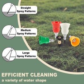 Raincovo Pressure Washer Nozzle Guard, Power Washer Nozzle Tips with Rubber Protector, 0, 15, 25, 40 degree Pressure Washer Nozzles and Soap Nozzle, Orifice 4.0