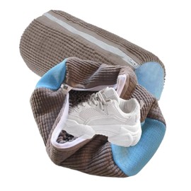 Shoe Wash Bags, Pack of 2 Shoe Laundry Bags, Shoe Bag with Zip, Breathable Chenille Shoe Cleaning Laundry Bag for Washing Machine and Dryer