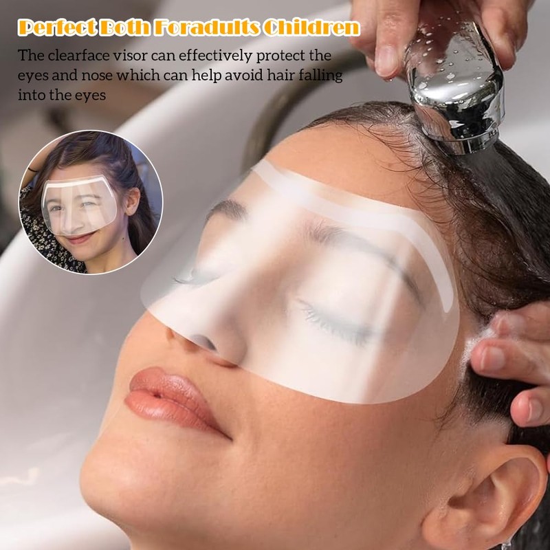 50-Pack Disposable Shampoo Eye Shields, Clear Protective Face Visors for