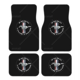 Dark Horse Floor Mats of 4 Pcs Car Front and Rear Foot Mats with Rubber Backing Car Accessories Decorsize: universal, color: Black6