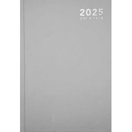 2025 A5 Hardback Day A Page Diary Saturday & Sunday Shared Page (Days A Page Grey)