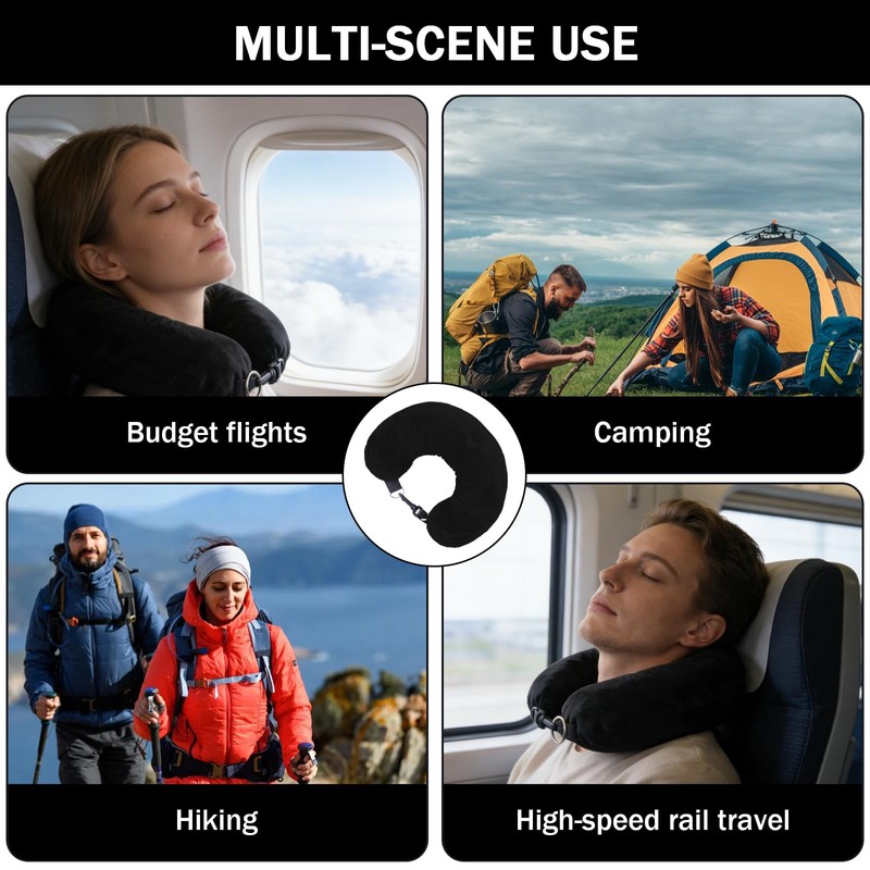 CPCOIN Travel Neck Pillows for Airplanes Stuffable Neck Pillow for