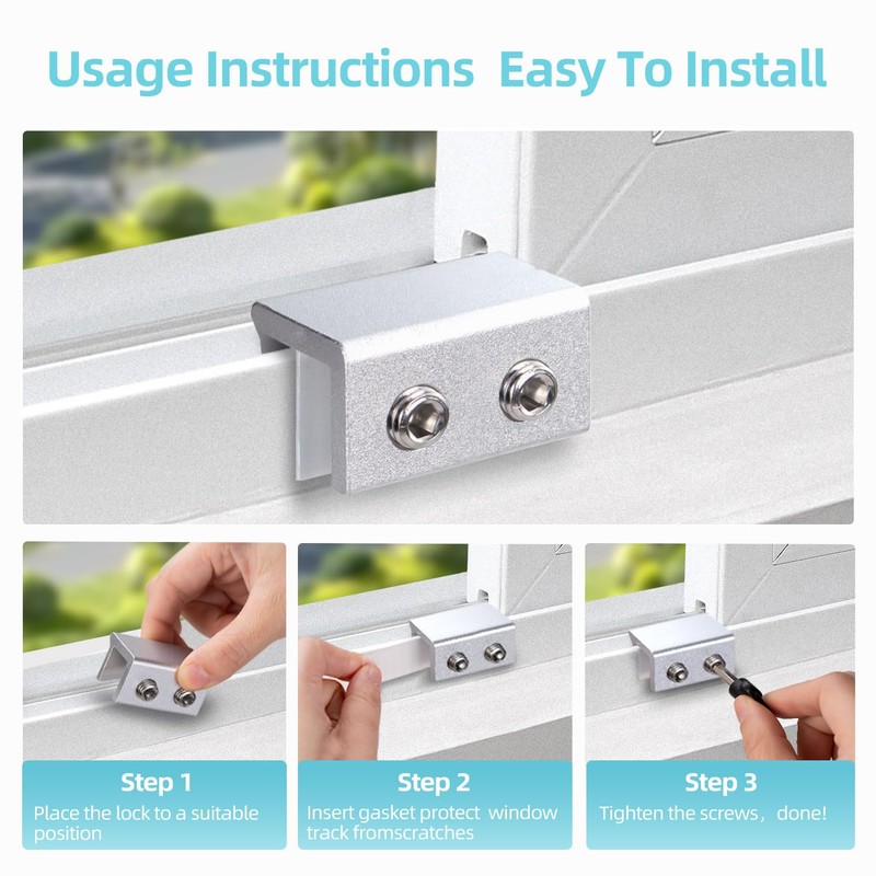 PINGXNG Window Locks,4 Sets,Alu Alloy material Window Lock for Vertical&Horizontal