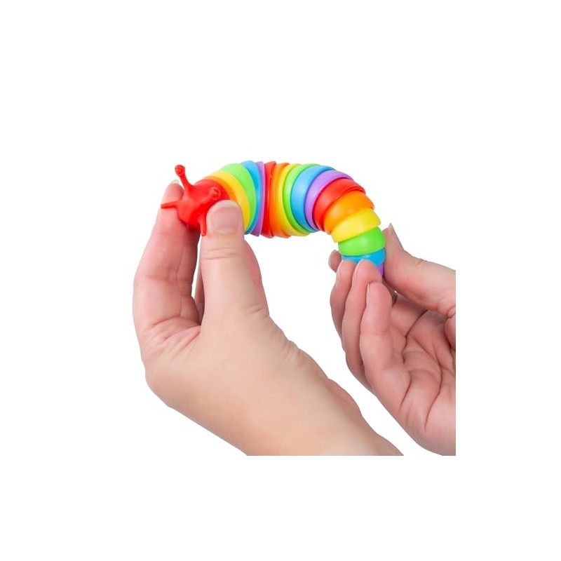 Mini Rainbow Fidget Slugs, 12 Pieces