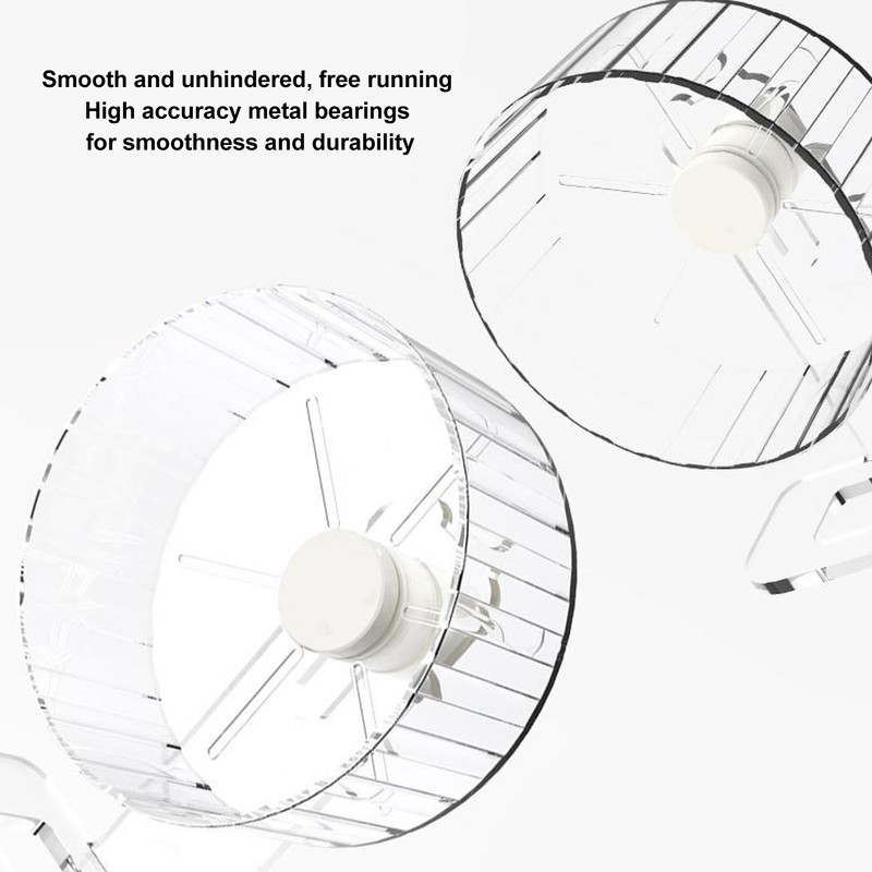 Silent Hamster Wheel with Stand Prevent Slip Clear Acrylic Hamster