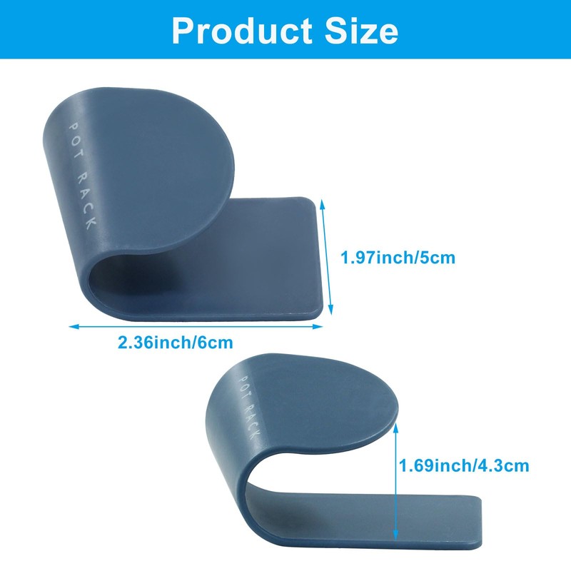Kemcatui 6 Pairs Adjustable Pot Lid Organizer, Blue Wall Mount
