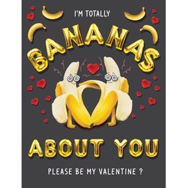 Piccadilly Greetings Valentine's Day Card Bananas about you Be my Valentine - 8 x 6 inches