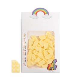 WEILUSI 50Pcs Chocolate Kawaii Nail Charms Resin Flatback Ice Cream Nail Charms Cute Fake Candy Charms for Acrylic Nails DIY Craft Making Nail Decoration(Yellow)