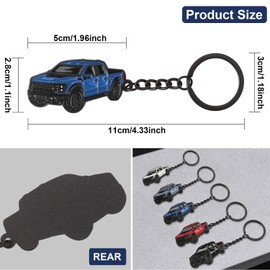 ELECTRONLUMEN Car Keychain for Ford F150 Raptor Pickup Key Fob Metal Key Chains Keyring Accessories 1pc, Velocity Blue