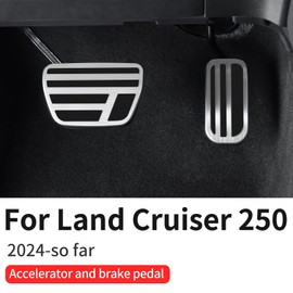 Aluminum Alloy Pedal Cover is Suitable for 2024 2025 Toyot@ Land Cruiser 250 1958 Prado LC250 J250 Accelerator Brake Pedal Cover Internal Modification Parts (GR Style)