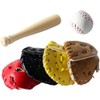 3Pcs Dollhouse Baseball Set, Khaki with Glove, 1/12 Scale Miniature